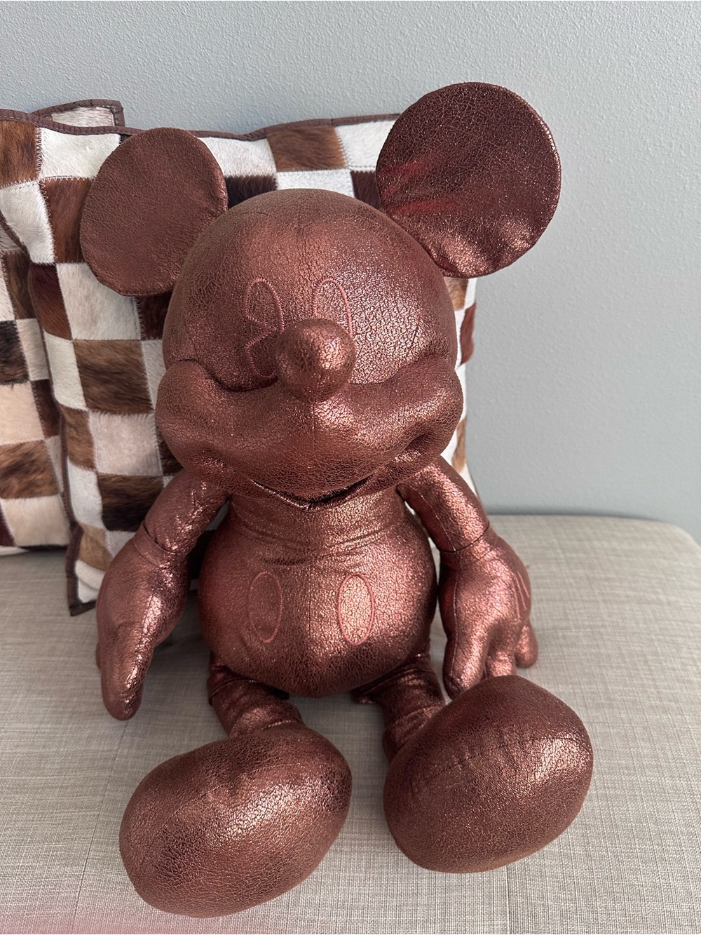 Disney Metallic Bronze Mickey Mouse Jumbo 27.5” Plush New with Tags